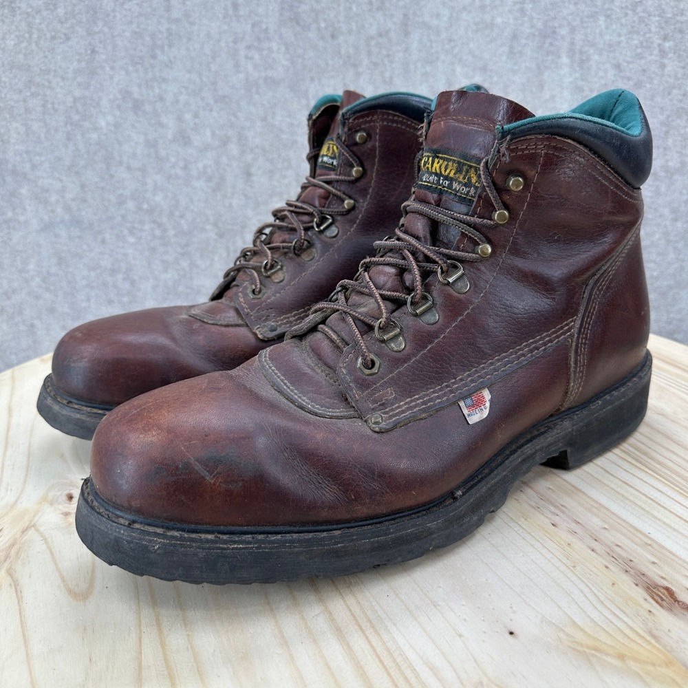 Carolina Soft Toe Sarge Lo 309 Mens 14 Brown Leather Lace Up Utility Boots USA